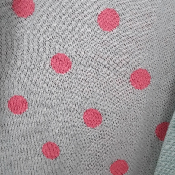 Womens Cardigan Mint and Pink pokadot - Picture 4 of 5